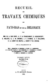 Front cover of Recueil des travaux chimiques des Pays-Bas et de la Belgique by Unknown