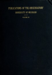 Cover of Publications by Detroit Observatory