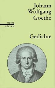 Cover of Gedichte by Johann Wolfgang von Goethe