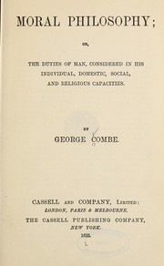 Cover of Moral philosophy by George Combe