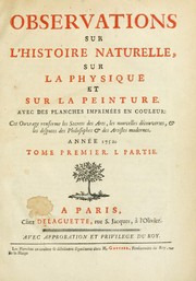 Front cover of Observations sur l'histoire naturelle, sur la physique et sur la peinture by Gautier Dagoty