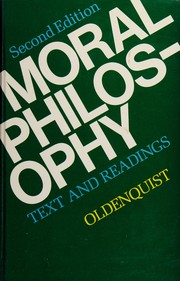 Cover of Moral philosophy by Andrew Oldenquist