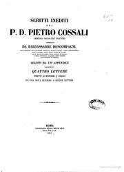 Front cover of Scritti inediti del p.d. Pietro Cossali .. by Pietro Cossali