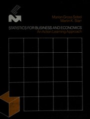 Front cover of Statistics for business and economics by Marion Gross Sobol
