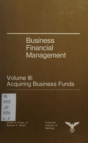 Front cover of Business financial management by Clifton H. Kreps