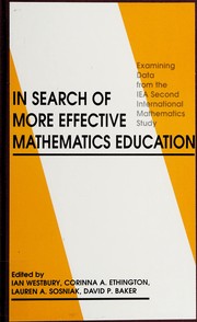 Cover of In search of more effective mathematics education by Ian Westbury