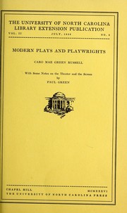 Front cover of Modern plays and playwrights by Caro Mae Green Russell