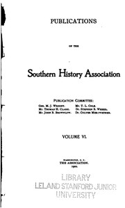 Front cover of Publications of the Southern History Association .. by Southern History Association