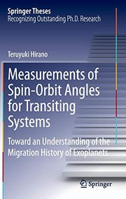 Front cover of Measurements of Spin-Orbit Angles for Transiting Systems by Teruyuki Hirano