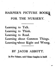 Cover of Learning to talk by Jacob Abbott