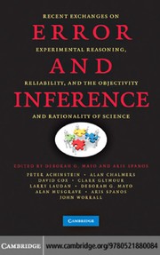 Cover of Error and inference by Deborah G. Mayo