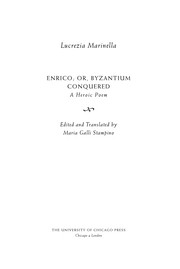 Front cover of Enrico, or, Byzantium conquered by Lucrezia Marinella