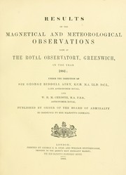 Cover of Results of the magnetical and meteorological observations made at the Royal Observatory, Greenwich, in the year 1876[-82.] by Royal Greenwich Observatory.