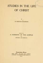 Cover of Studies in the life of Christ by Henry Burton Sharman