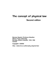 Front cover of The concept of physical law by Norman Swartz