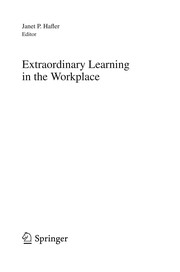 Cover of Extraordinary Learning in the Workplace by Janet P. Hafler