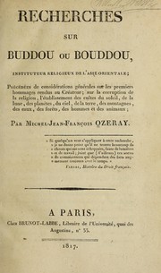 Front cover of Recherches sur Buddou ou Boudou, instituteur religieux de l'Asie orientale by Michel Jean François Ozeray