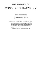 Front cover of The theory of conscious harmony by Rodney Collin