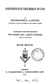 Front cover of Confidence in the mercy of God by Languet, Jean Joseph, 1677-1753