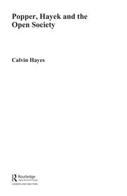 Front cover of Popper, Hayek, and the open society by Calvin Hayes