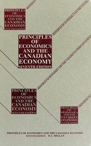 Cover of Principles of economics and the Canadian economy by R. C. Bellan