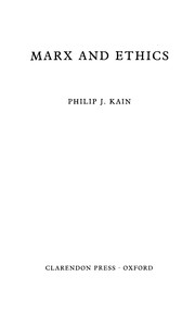 Cover of Marx and ethics by Philip J. Kain