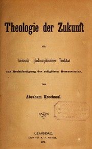 Front cover of Theologie der Zukunft by Abraham Krochmal