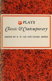 Front cover of Plays, classic & contemporary by R. W Lid