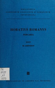Front cover of Horatii Romani Porcaria by Romanus Horatius