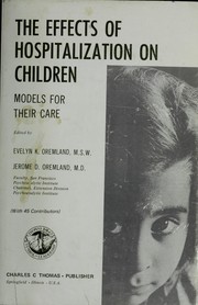 Cover of The Effects of hospitalization on children by Evelyn K. Oremland