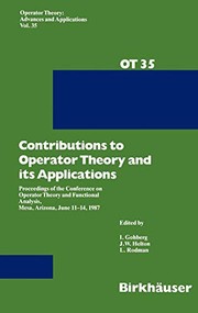 Cover of Contributions to operator theory and its applications by Gohberg, I.