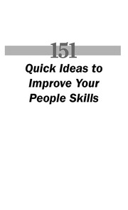 Front cover of 151 quick ideas to improve your people skills by Robert E. Dittmer