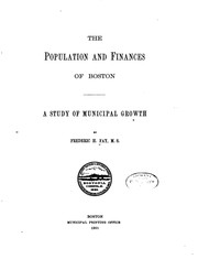 Front cover of The population and finances of Boston by Frederick Harold Fay