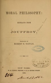 Cover of Moral philosophy by Théodore Simon Jouffroy