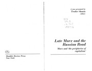 Front cover of Late Marx and the Russian Road by Teodor Shanin