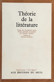 Cover of Théorie de la littérature by Tzvetan Todorov