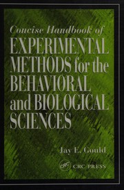 Cover of Concise handbook of experimental methods for the behavioral and biological sciences by Jay E Gould