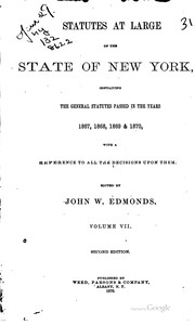 Front cover of Statutes at large of the state of New York by New York (State)