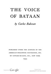 Front cover of The voice of Bataan by Carlos Bulosan