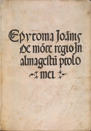 Cover of Epytoma Ioa[n]nis de Mo[n]te Regio in Almagestu[m] Ptolomei by Joannes Regiomontanus