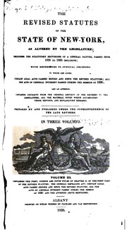Front cover of The revised statutes of the state of New-York, as altered by the Legislature by New York (State).