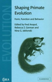 Cover of Shaping primate evolution by Fred Charles Anapol