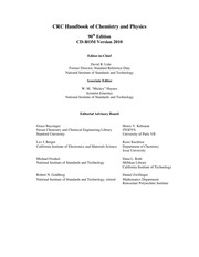 Cover of CRC handbook of chemistry and physics by David R. Lide