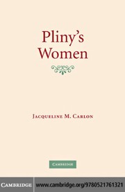 Front cover of Pliny's women by Jacqueline M. Carlon