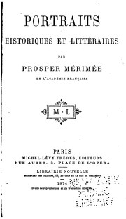 Front cover of Portraits historiques et littéraires by Prosper Mérimée