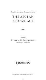 Cover of The Cambridge companion to the Aegean Bronze Age by Cynthia W. Shelmerdine