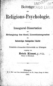 Front cover of Beiträge zur Religions-Psychologie by Erich Kinast
